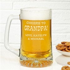 Personalized Glass Beer Mug In Cheers Design - 8315