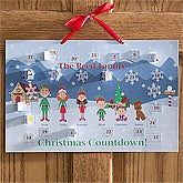 Personalized Christmas Countdown Calendar - Winter Family Characters - 8812