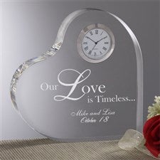 Personalized Romantic Glass Heart Clock - 8856