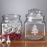 Personalized Christmas Candy Jar with Chocolate Kisses - 9312