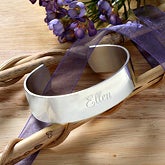 Personalized Silver Cuff Bracelet - Savannah Collection - 9715