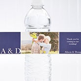 Personalized Photo Water Bottle Labels - Wedding Couple