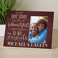 Personalised Love Story 4x6 Wooden Photo Frame