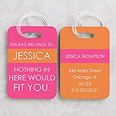 Full Of Wit Personalized Luggage Tag 2 Pc Set
