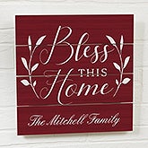 Bless This House 16x20 Personalized Wood Plank Sign - For The Home