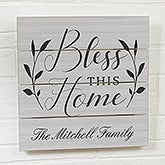 Bless This House 16x20 Personalized Wood Plank Sign - For The Home