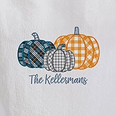 Plaid Pumpkin Personalized Flour Sack Towel