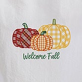 Plaid Pumpkin Personalized Flour Sack Towel