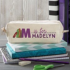 Kids Name Personalized Canvas Pencil Case