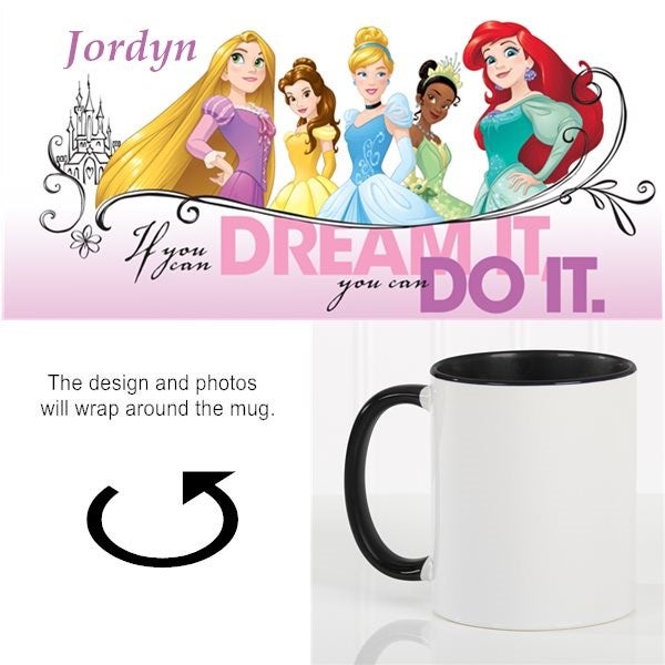 Disney Princess Collection Pink Personalised Mug