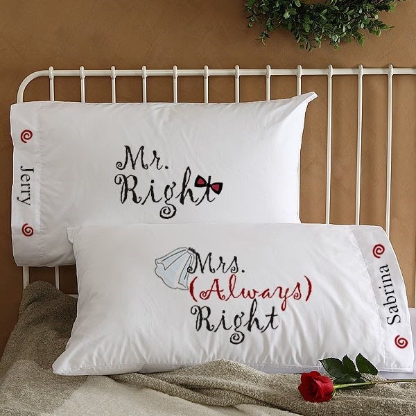 Mr right mrs always right pillowcases hotsell