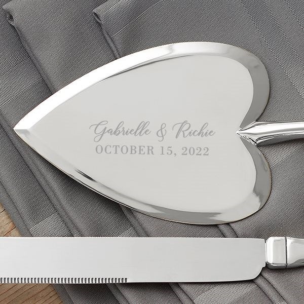 Personalized Wedding Cake Knife & Server Set - Laurels of Love - Customer  Reviews