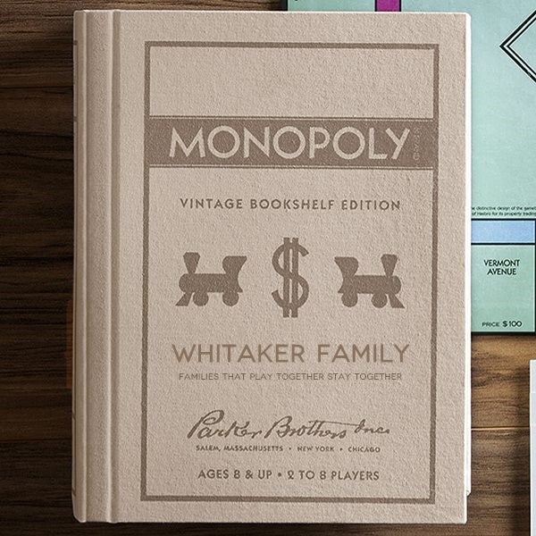 Monopoly® Personalized Vintage Bookshelf Edition Board selling Game, Personalized Games, Game Lovers, Family Gift, Toys and Games