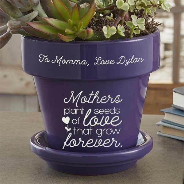 Floral Love For Grandma Personalized Outdoor Flower Pot, Personalized Gift for Her, Mother's Day top Gift, Gift for Grandma