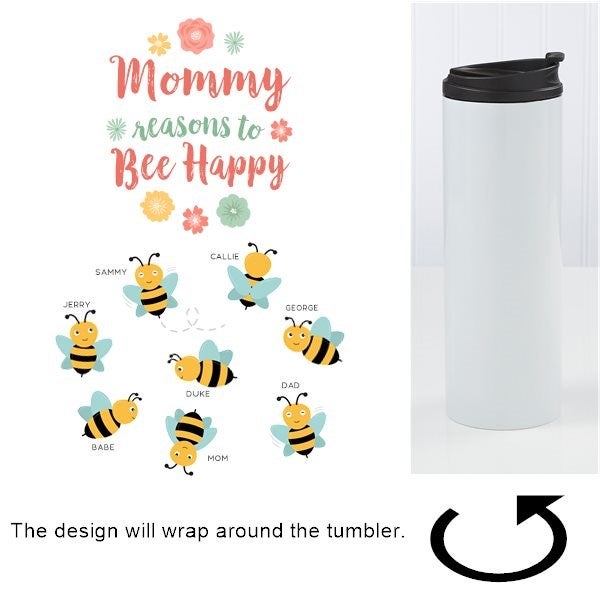 Be Happy – Engraved Travel Tumbler For Her, Personalized Travel