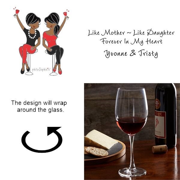 Motherly Love with girl Wine Glass