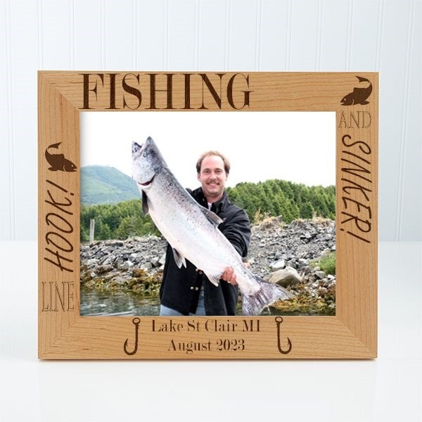 Personalized Fishing Custom Wood Picture Frame