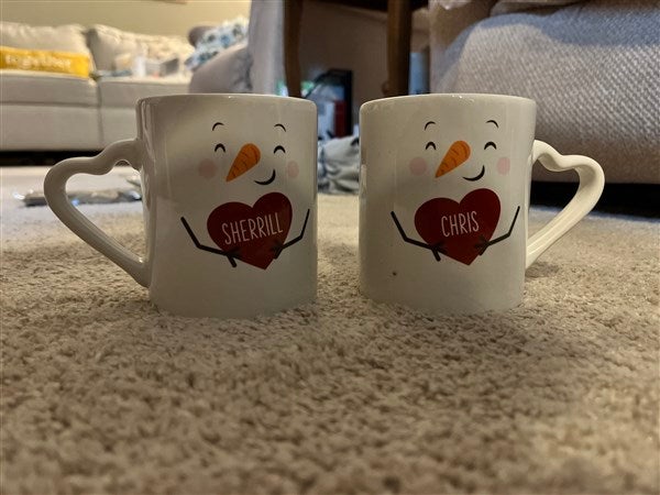 Snow Couple Personalized Christmas Coffee Mug Set