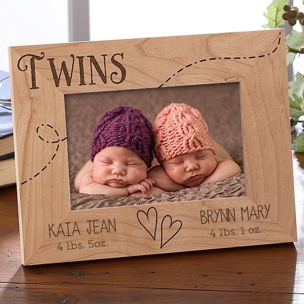 Twins picture frame, first year newest personalised photo frame, first birthday gift for twins, twins gift, twins keepsake, twins milestone frame.