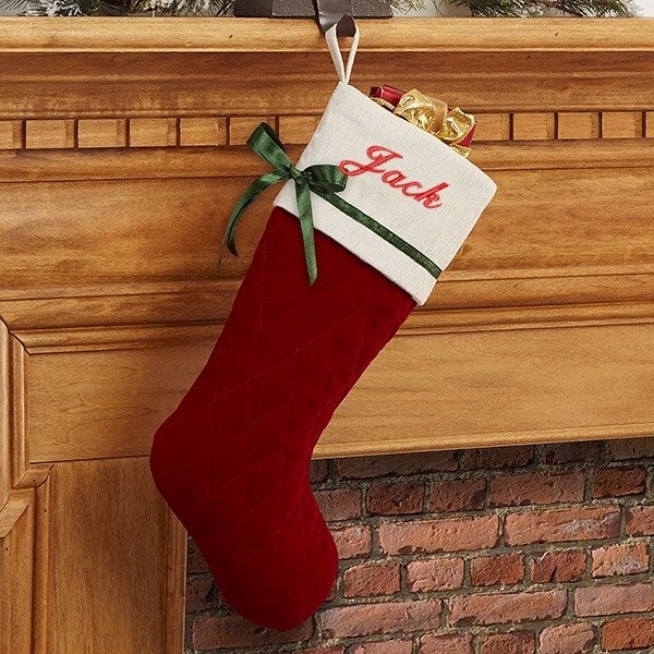 Personalized Christmas Stocking, Quilted Stocking, Monogram Stocking discount