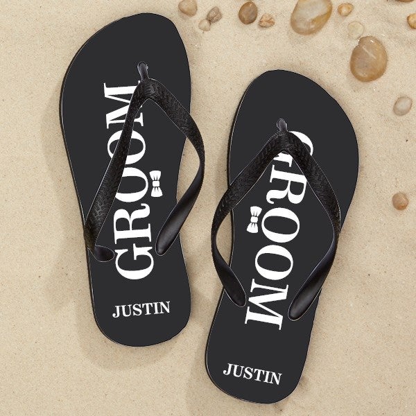 Personalized Wedding Adult Flip Flops Just Married