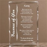 Personalized Poetry Gifts - Engraved Glass Sculpture