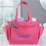 Pink Perfection Embroidered Shower Caddy