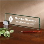 2372 - Executive Glass Personalized Name Plate