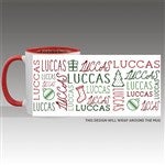 42470 - Holiday Repeating Name Personalized Coffee Mug