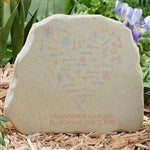 46895 - Blooming Heart Personalized Standing Garden Stone