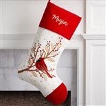 37558 - Cardinal Embroidered Christmas Stocking