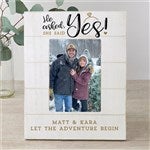 24260 - He Asked, She Said Yes Personalized Engagement Shiplap Picture Frame