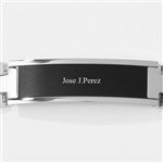 46182 - Engraved Matte Black & Silver ID Bracelet