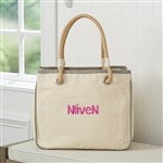 14555 - Embroidered Canvas Rope Tote 