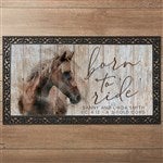 39973 - Born To Ride Horses Personalized Doormats