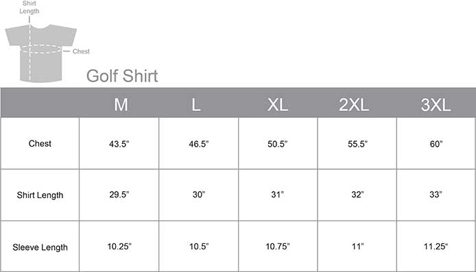 adidas polo shirt size chart